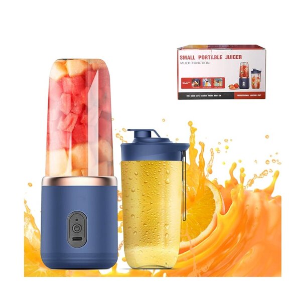 NIB - Small Portable Juicer Blender, Gray - USB-C Charging Cable - Picture 1 of 13
